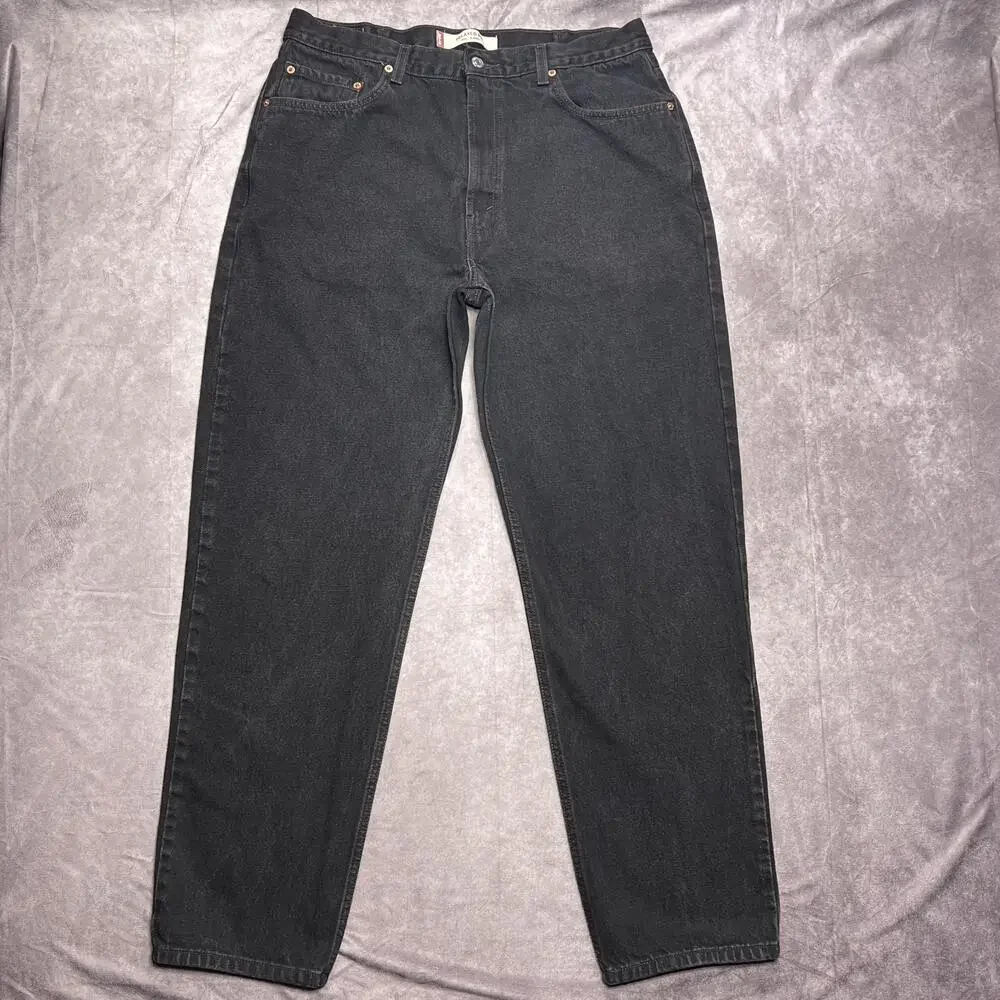 Vintage Levis 550 Jeans Mens 36x34 Black Relaxed Tapered Fit Dark Wash Denim